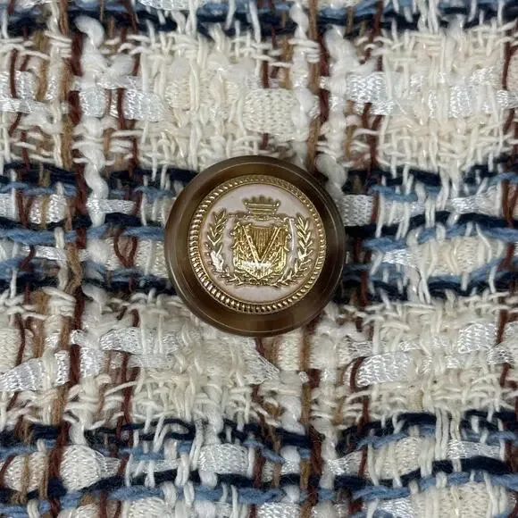 VERONICA BEARD Bentley Tweed Jacket Sz-2 Ivory/Camel 2406TW6810474 - Picture 4 of 16